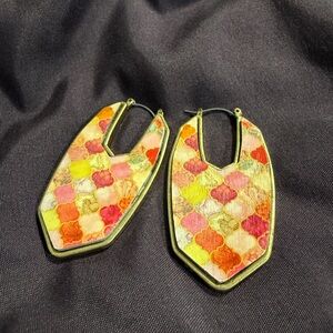 Vibrant Multicolor Patchwork Earrings